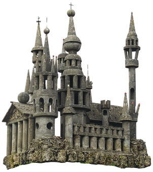 Gothic Fantasy Castle Sculpture PNG