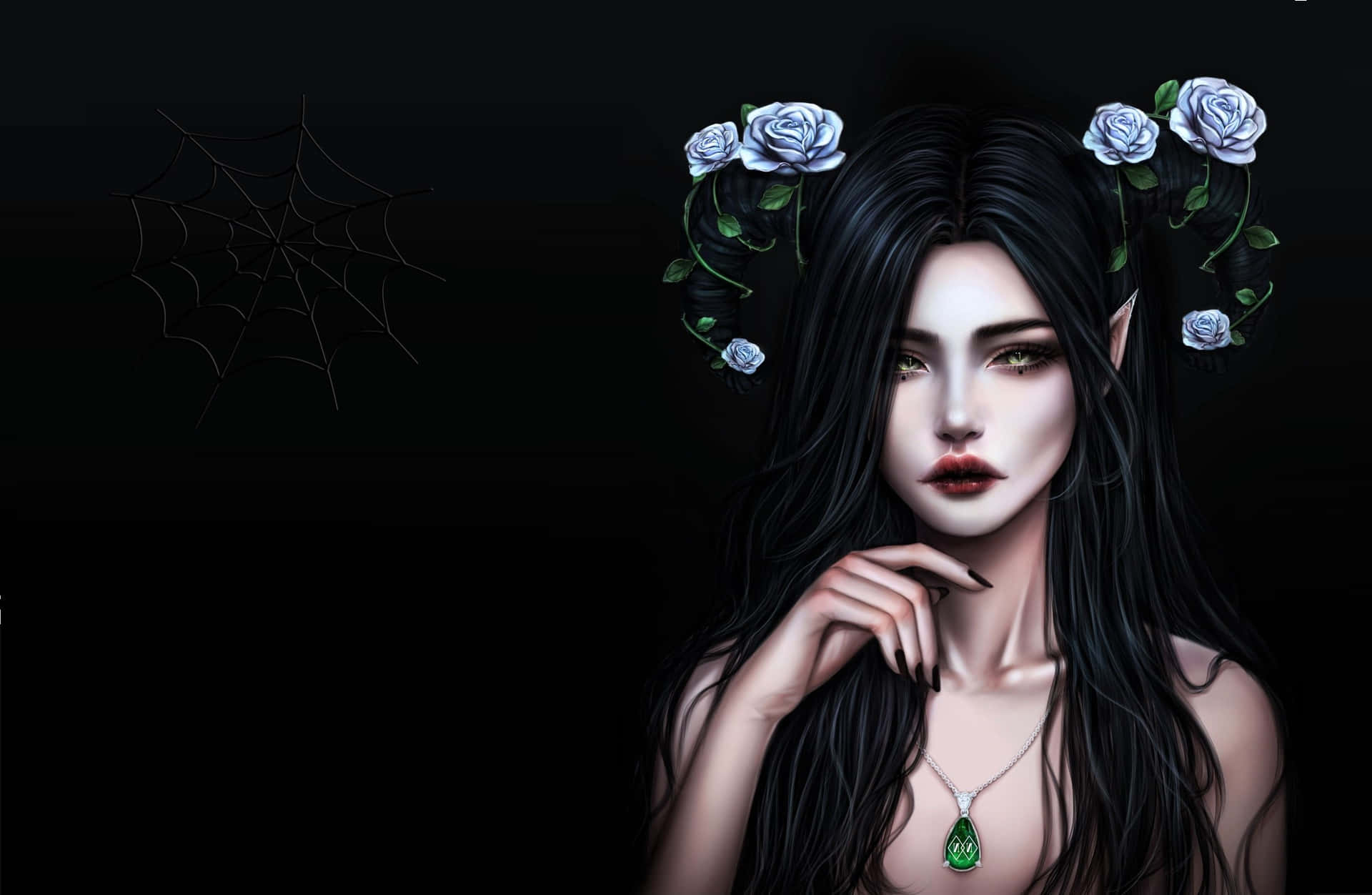 Gothic_ Fantasy_ Elven_ Queen Wallpaper