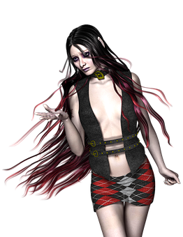 Gothic Fantasy Female Character PNG