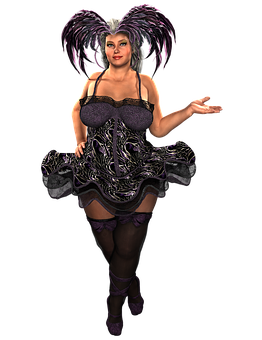 Gothic Fantasy Figure Costume PNG