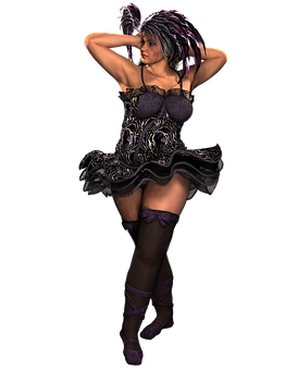 Gothic Fantasy Figure Pose PNG