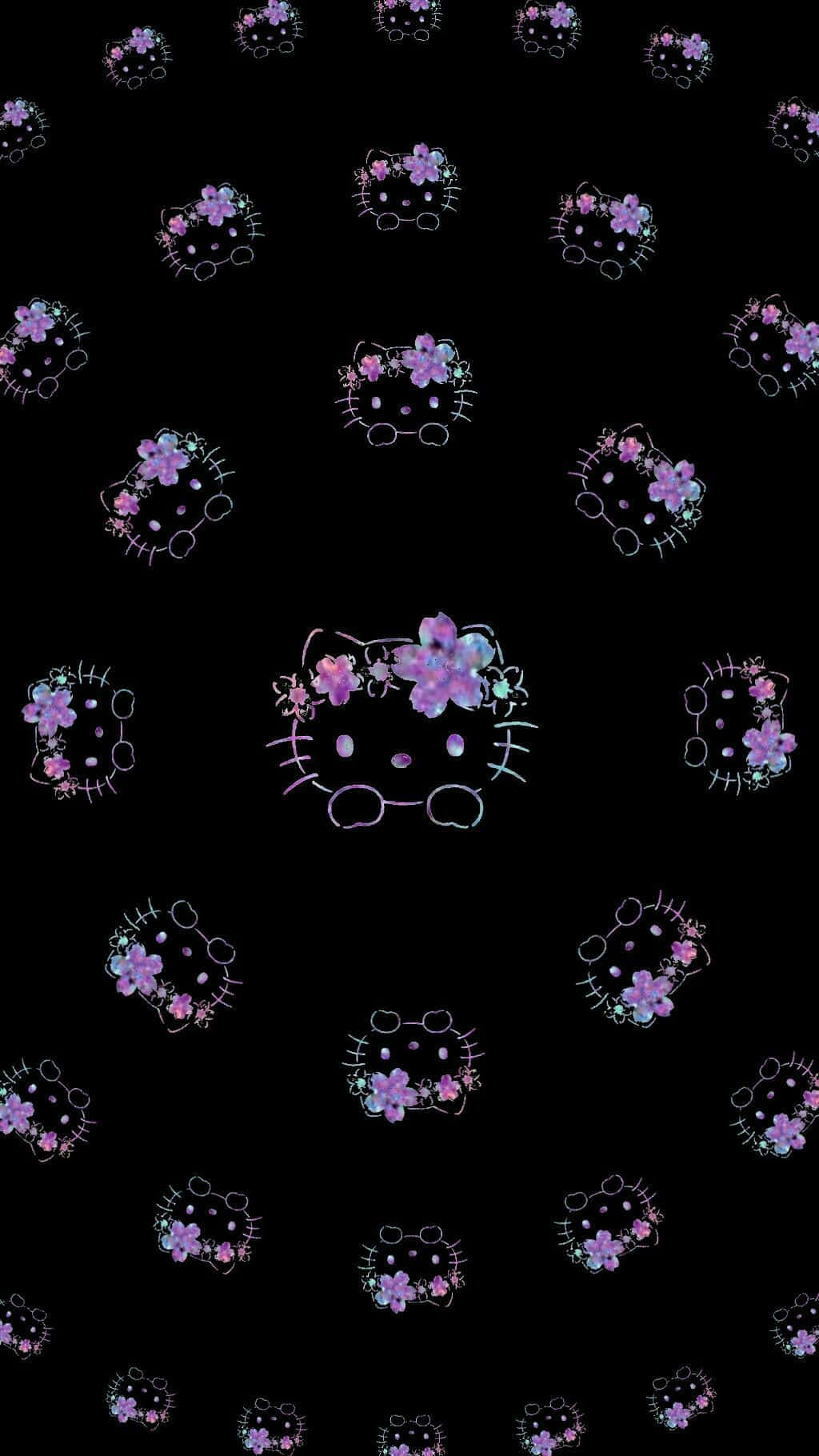 Gothic Floral Hello Kitty Pattern.jpg Wallpaper