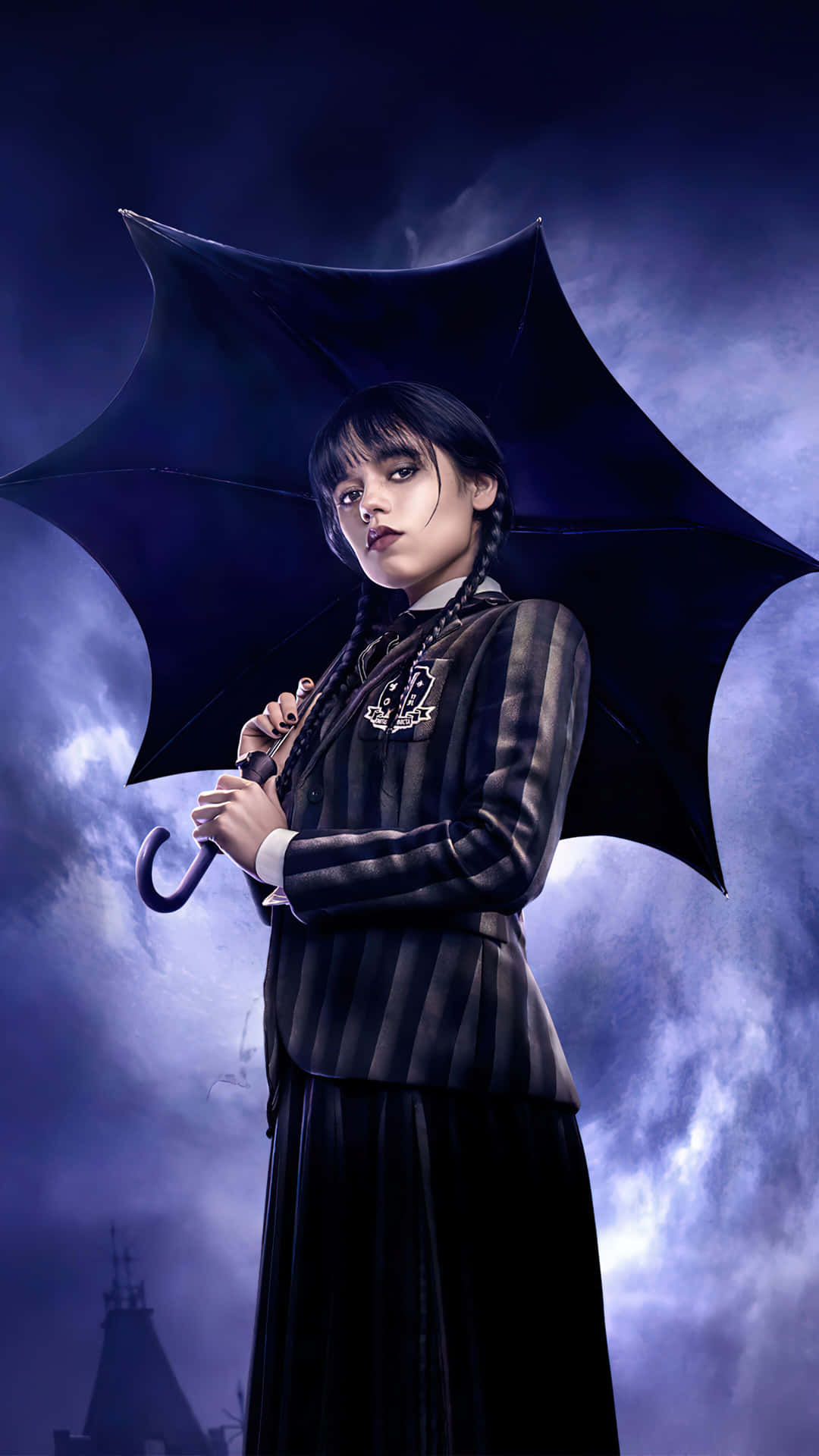 Gothic_ Girl_with_ Umbrella Wallpaper