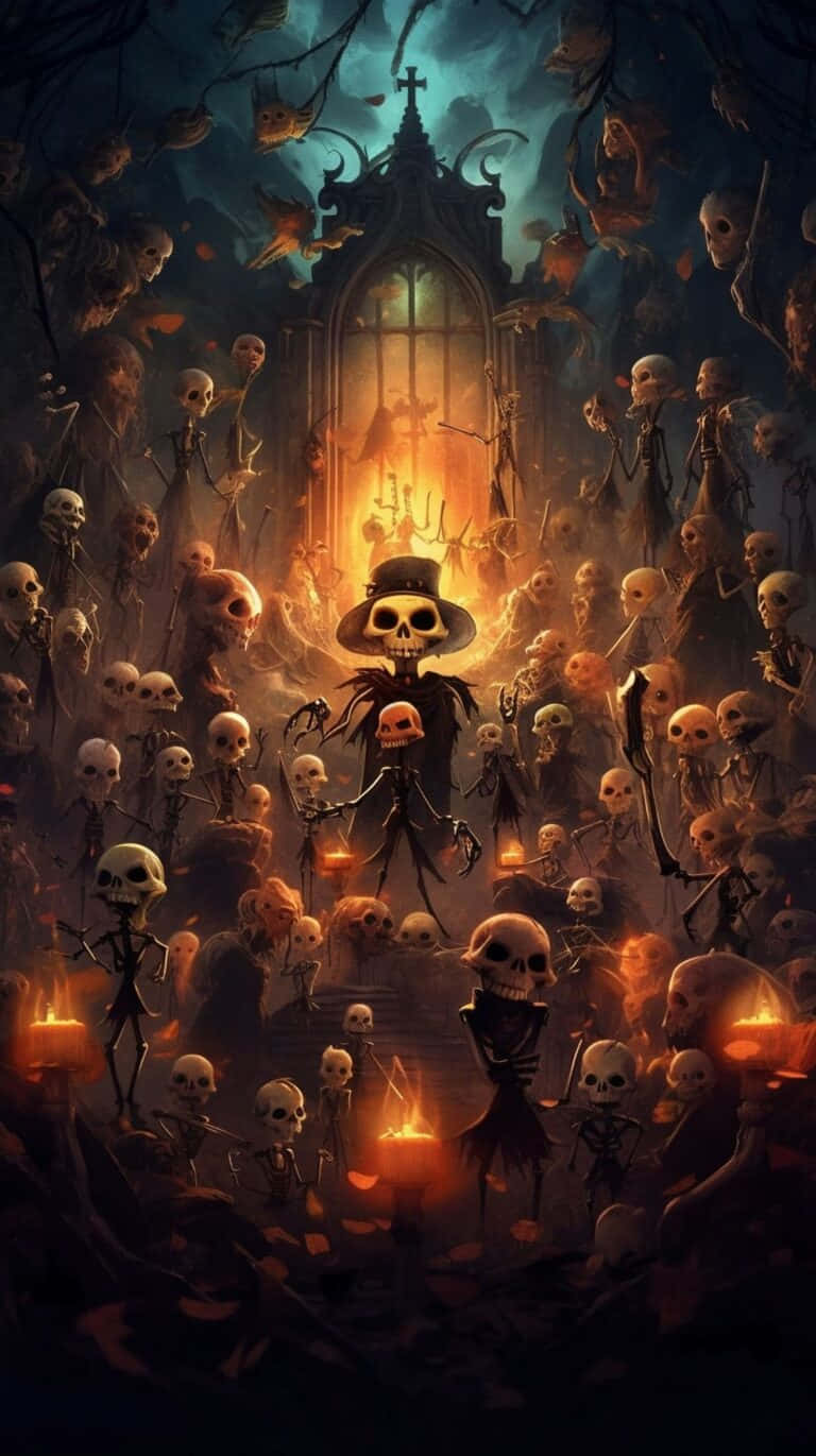 Gothic Halloween Skull Fantasy Artwork Wallpaper
