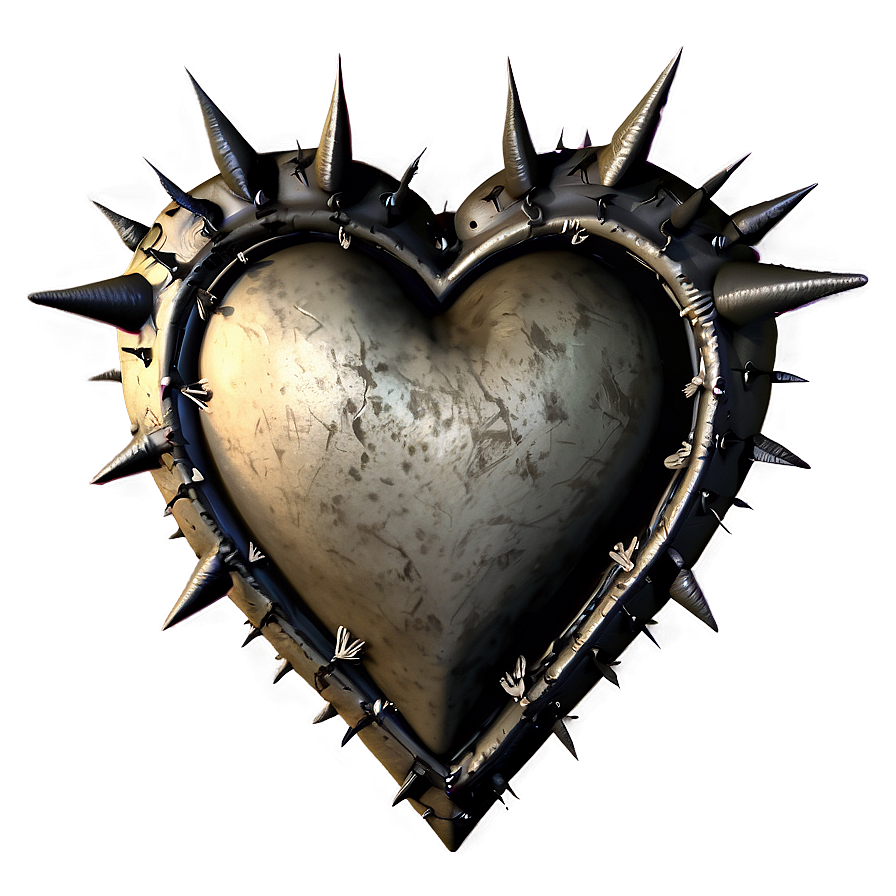 Gothic Heart With Thorns Png 06202024 PNG