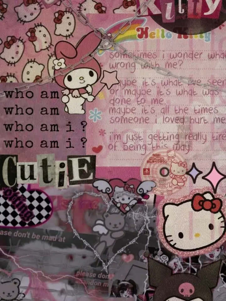 Gothic Hello Kitty Collage Wallpaper