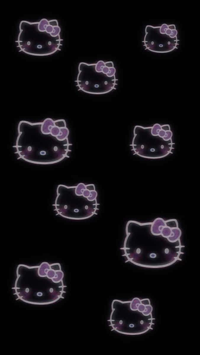 Gothic Hello Kitty Pattern Wallpaper