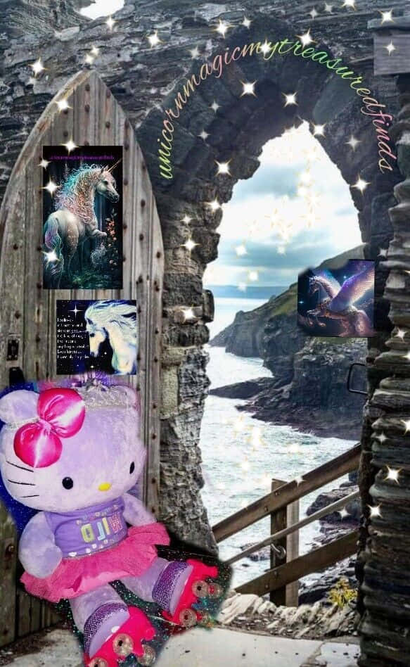 Gothic Hello Kitty Seaside Fantasy Wallpaper