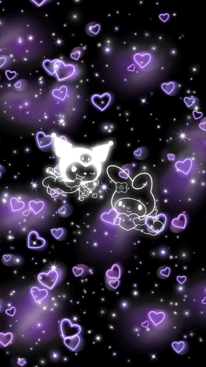 Gothic Hello Kitty Space Hearts Wallpaper