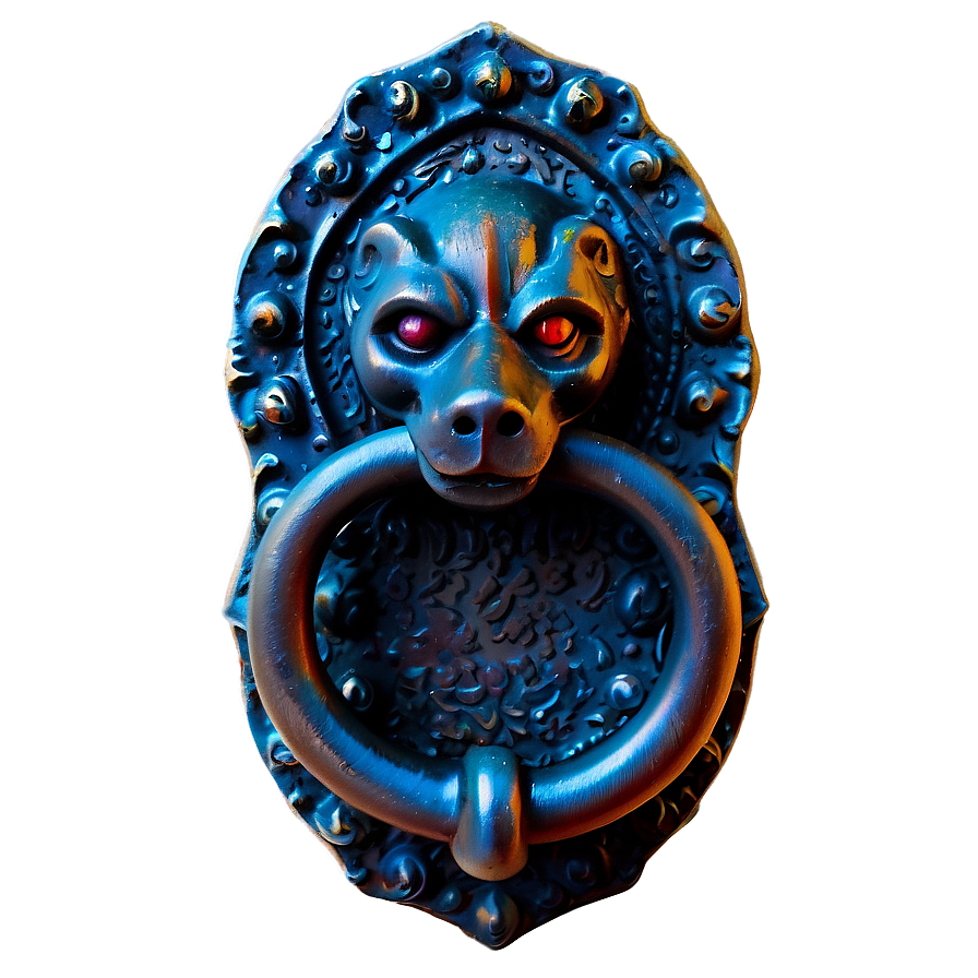 Download Gothic Iron Door Knocker Png Pbl26 | Wallpapers.com