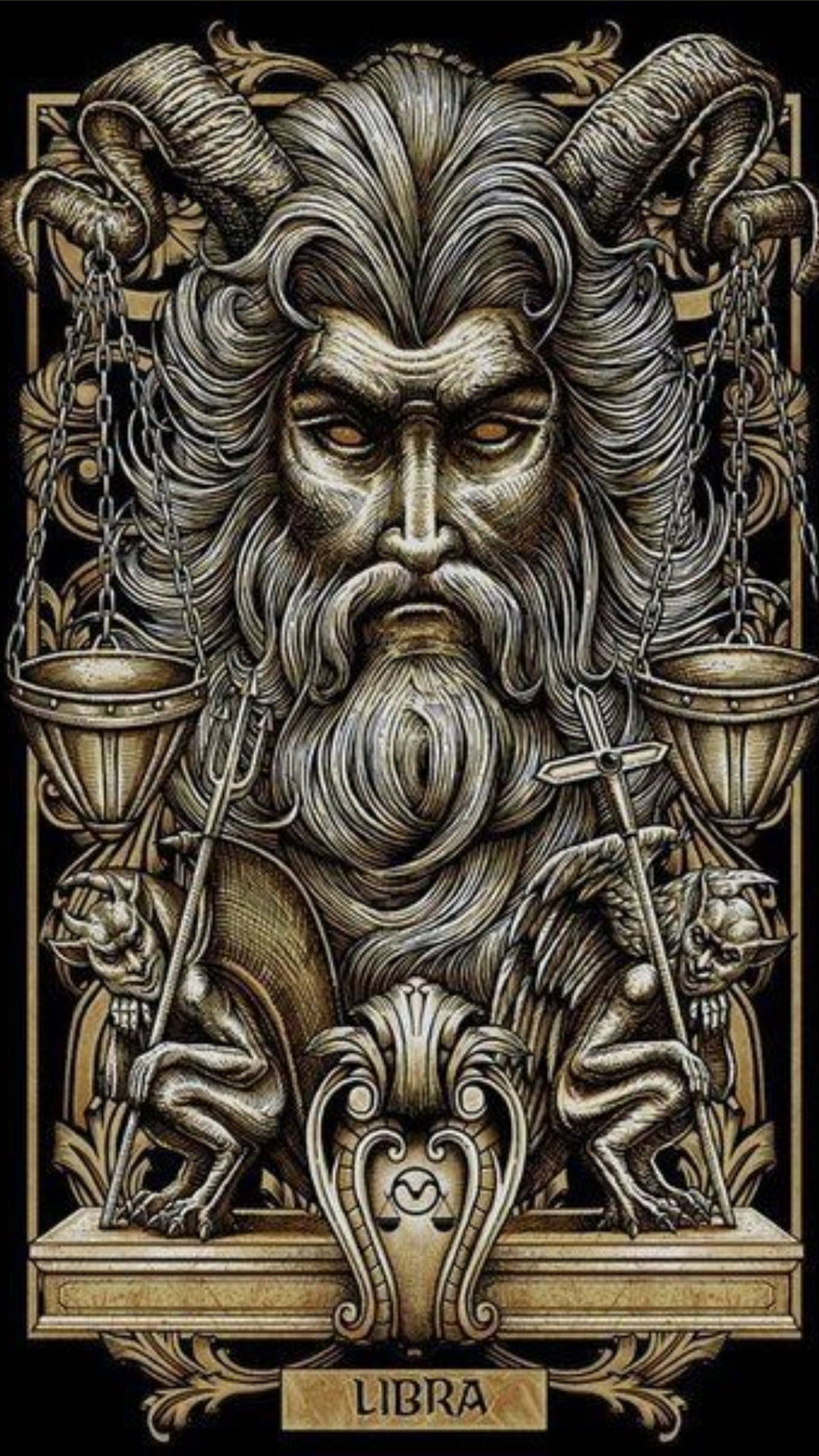 Gothic Libra Zodiac Tarot Wallpaper