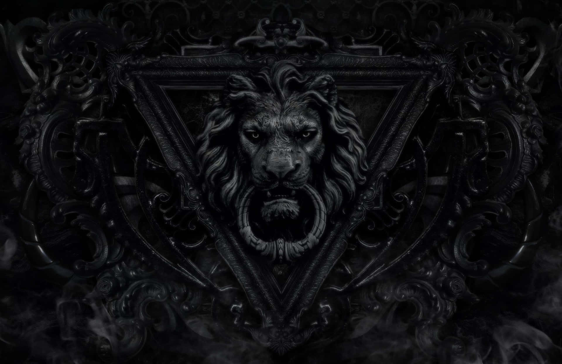 Gothic Lion Crest Artwork Wallpaper