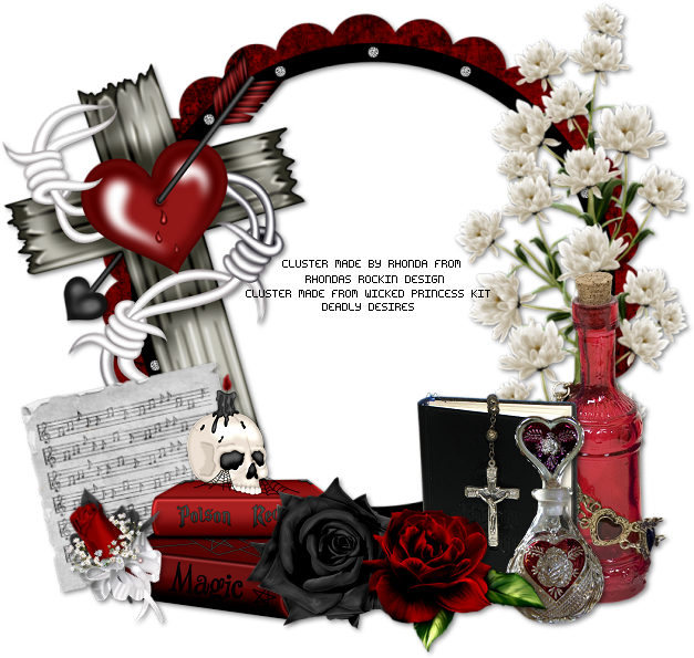 Gothic Love Frame Elements PNG