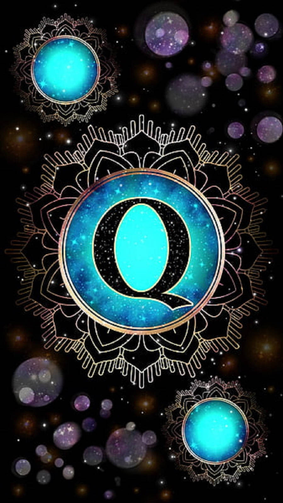 Gothic Mandala Letter Q Wallpaper