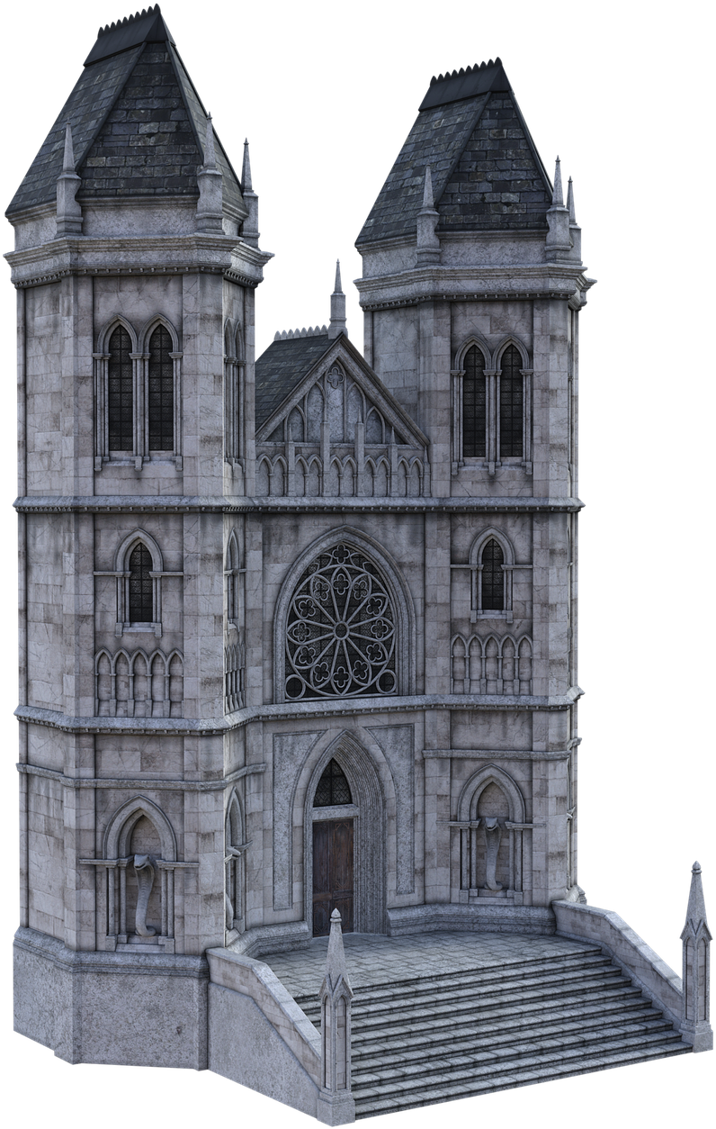 Gothic Mansion3 D Model PNG