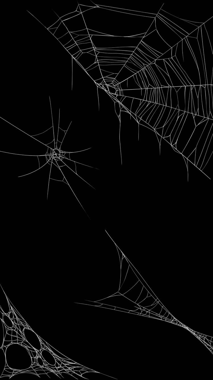 Edderkopper væv på sort baggrund Wallpaper