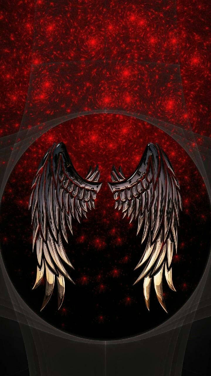 Angel Wings In Red And Black Wallpaper