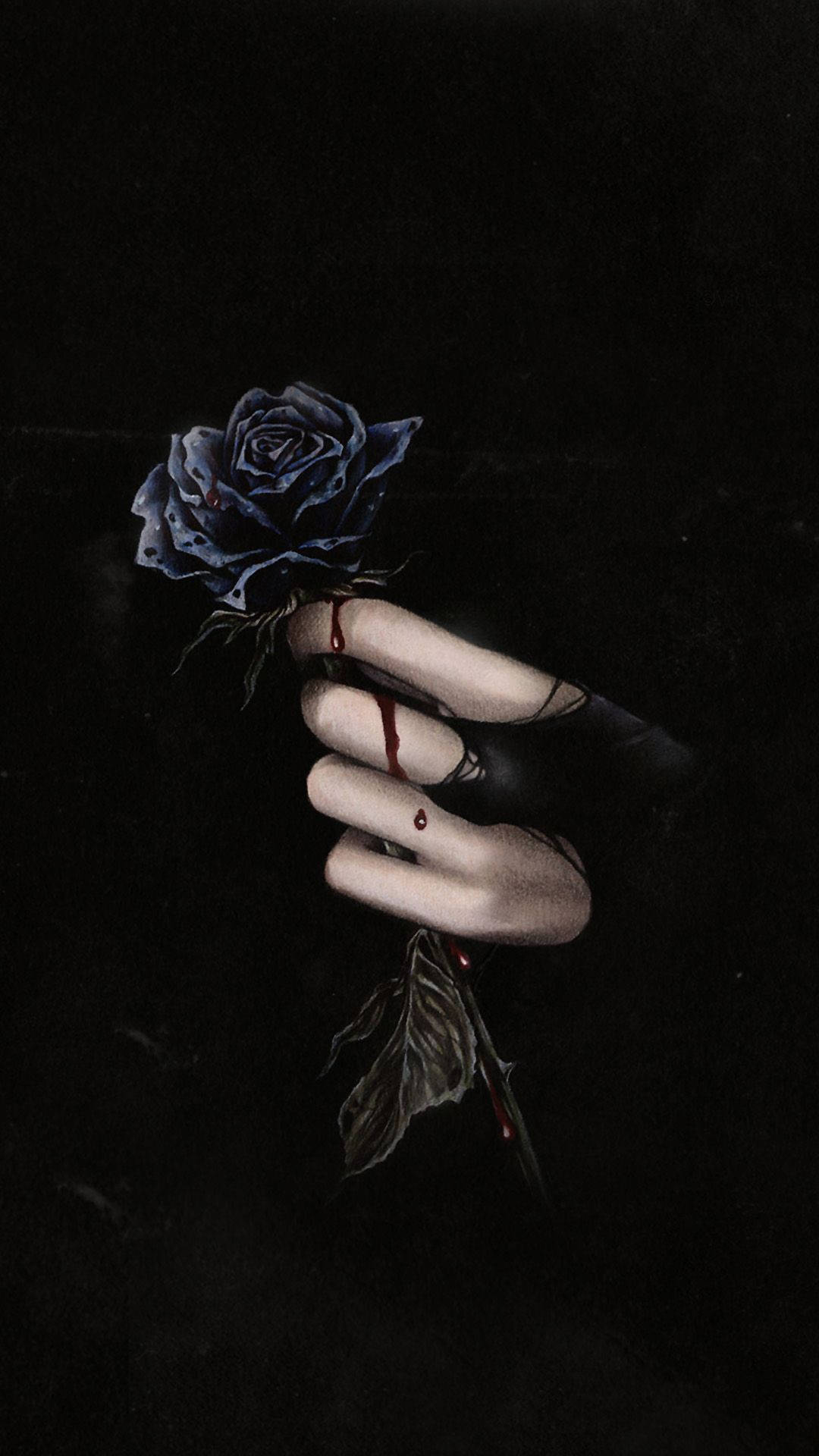 A Hand Holding A Blue Rose Wallpaper