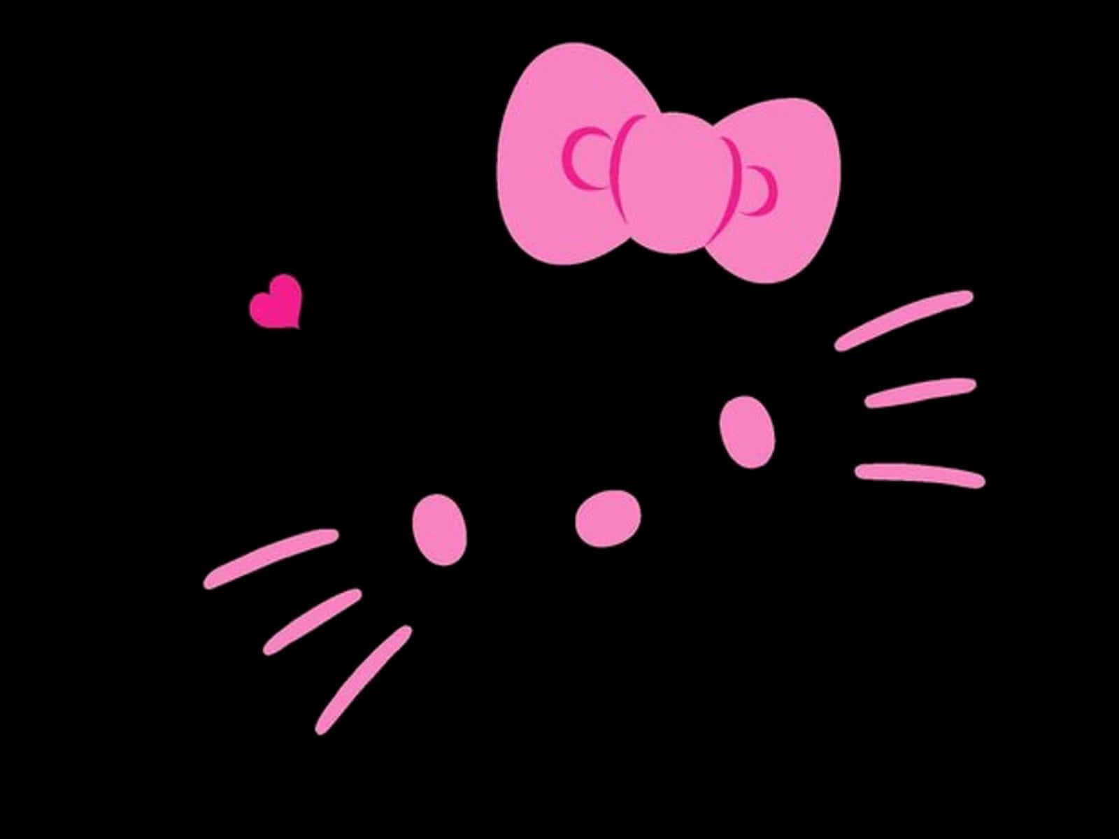 Gothic Pink Hello Kitty Outline Wallpaper