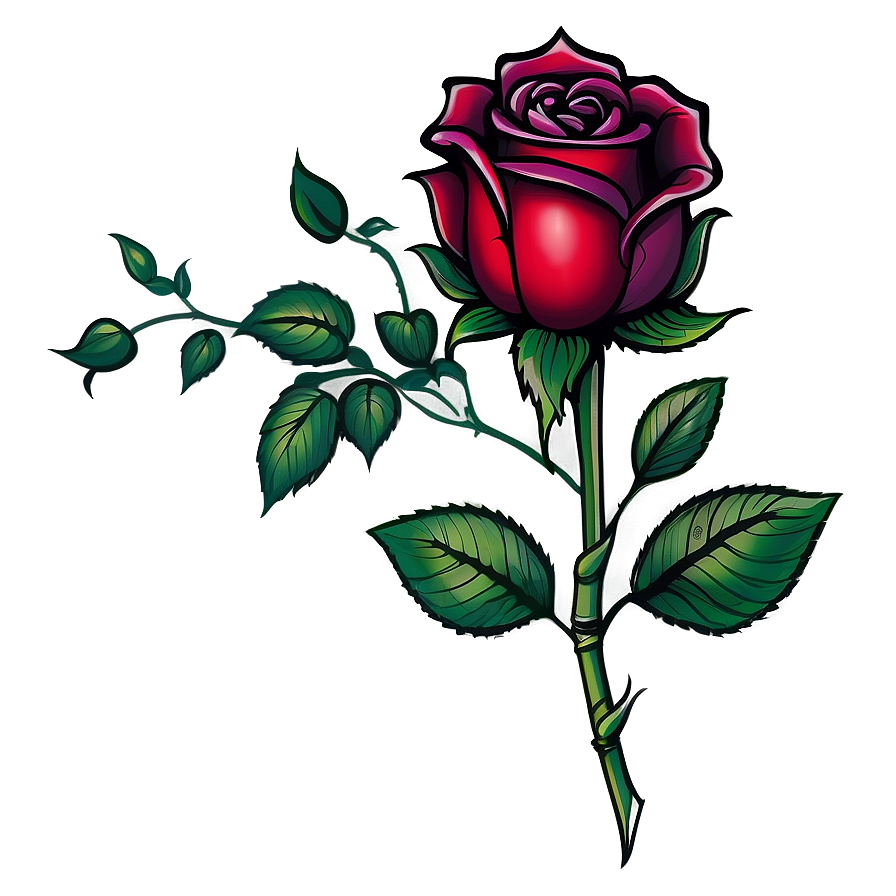 Gothic Rose Tattoo Idea Png Axr43 PNG