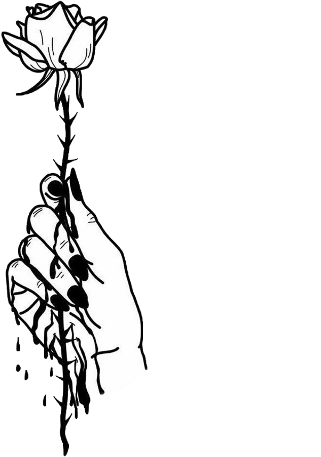 Gothic Rosein Hand PNG