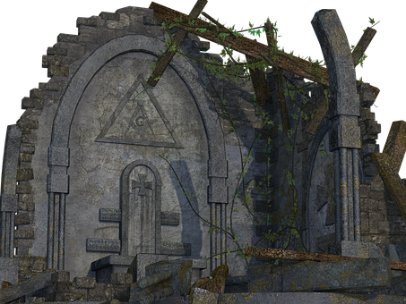 Gothic Ruins Night Scene PNG