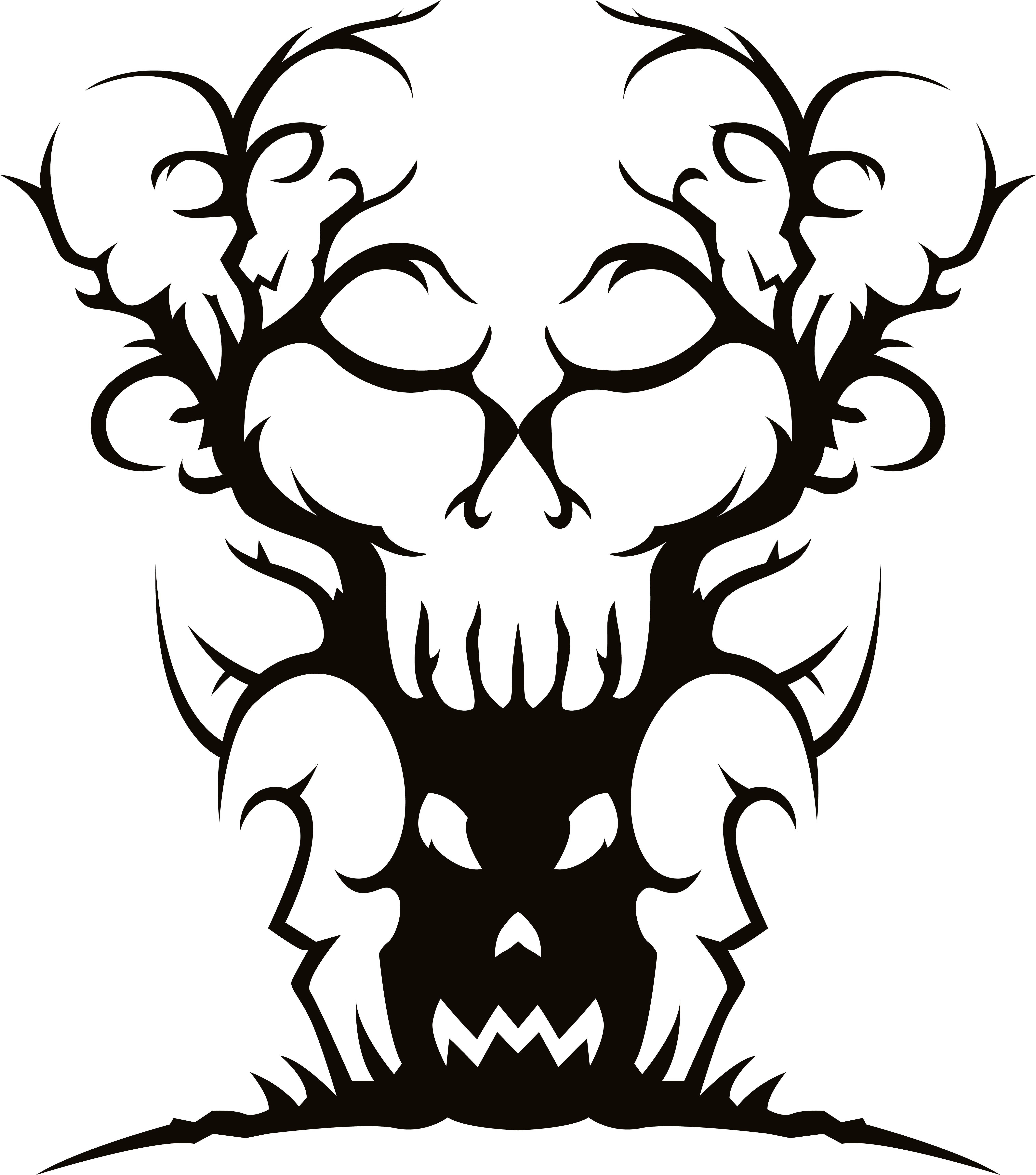 Gothic Skull Illusion Artwork PNG
