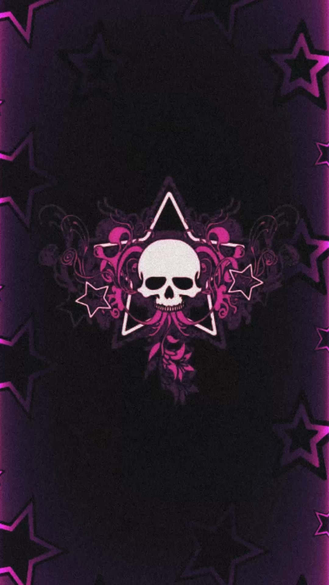 Gothic Skull Star Pattern Y2 K Background Wallpaper