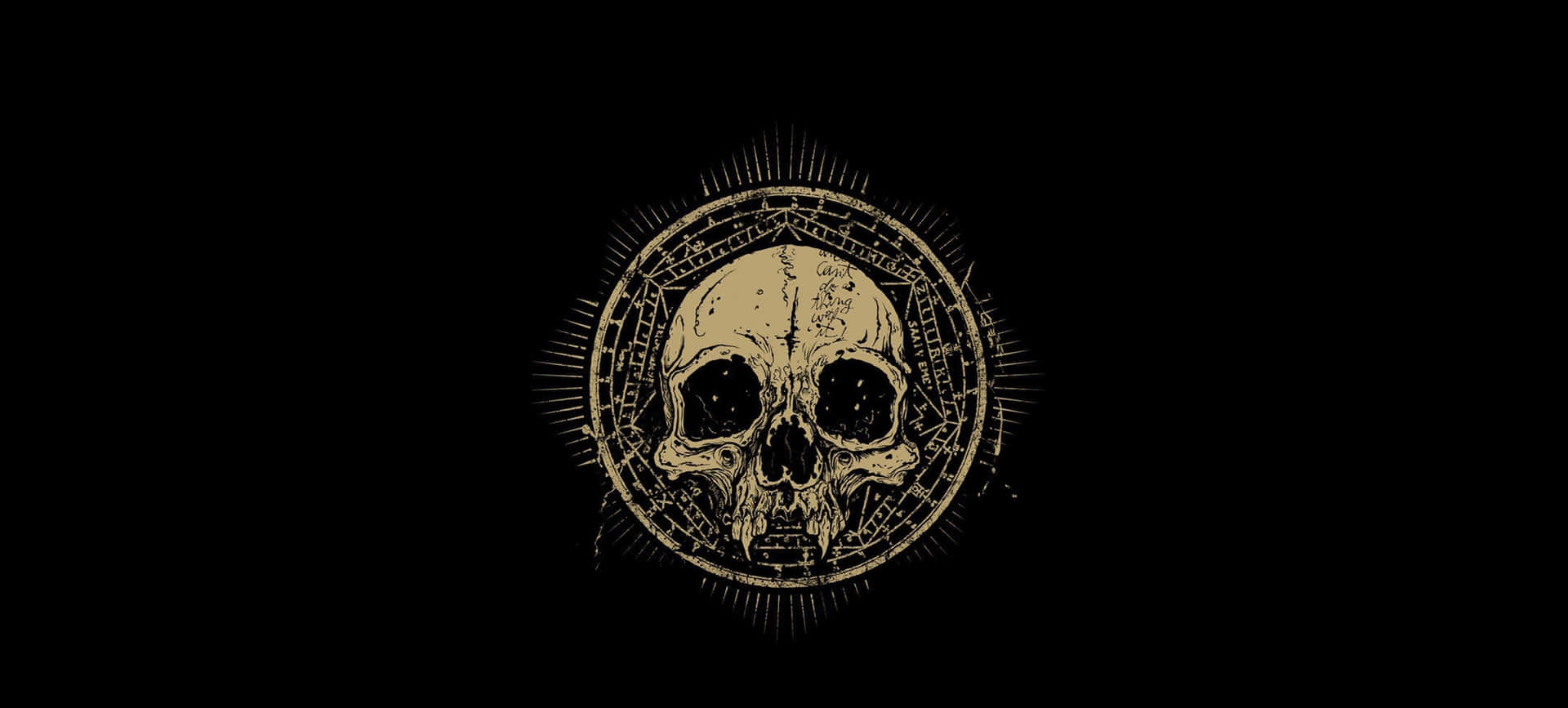 Gothic Skull Symbol Dark Background Wallpaper