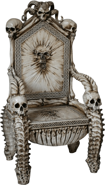 Gothic Skull Throne Design PNG