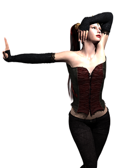 Gothic_ Style_3 D_ Character_ Pose PNG