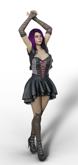 Gothic_ Style_ Animated_ Character PNG