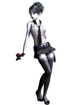 Gothic Style Animated Girl PNG