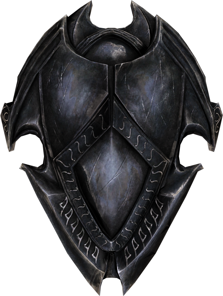 Gothic Style Black Shield PNG