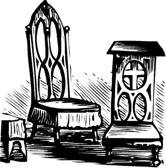 Gothic Style Chair Illustration PNG