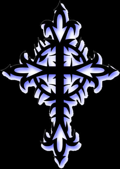 Gothic Style Decorative Cross PNG