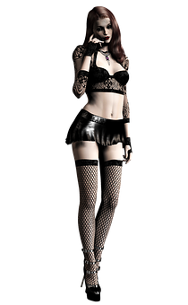 Gothic_ Style_ Fashion_ Model PNG