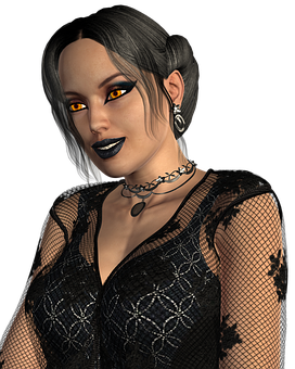 Gothic_ Style_ Female_ Character PNG