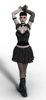 Gothic_ Style_ Female_ Pose PNG