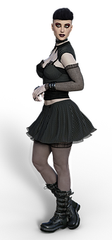 Gothic_ Style_ Female_ Pose PNG