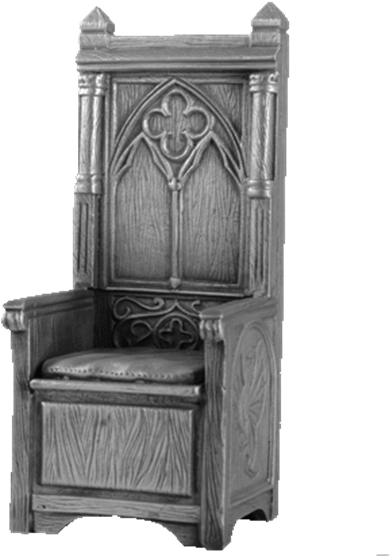 Gothic Style Wooden Throne Chair PNG