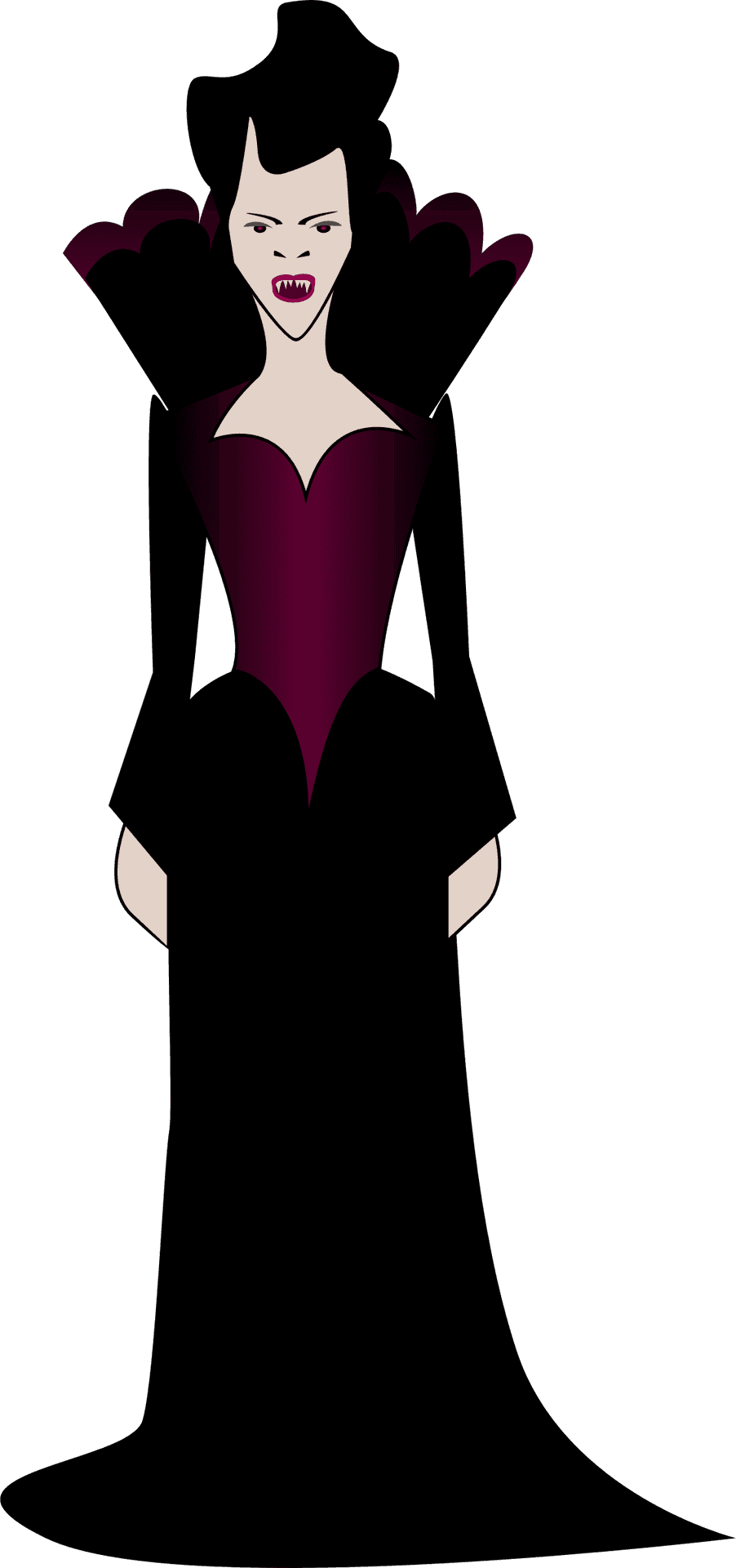 Gothic Vampire Cartoon Character PNG