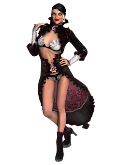 Gothic Victorian Fantasy Woman PNG