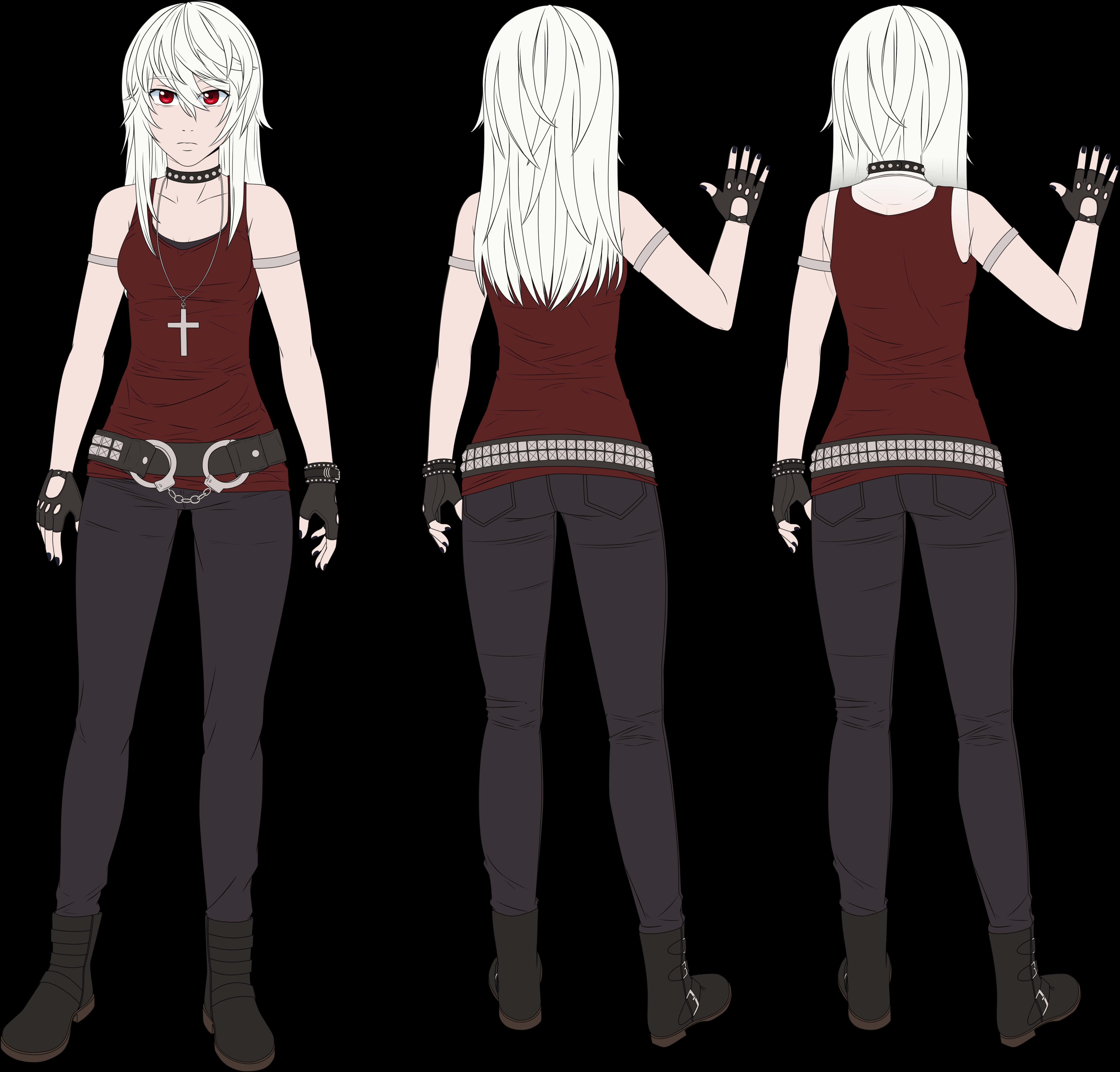 Gothic_ Anime_ Character_ Design PNG