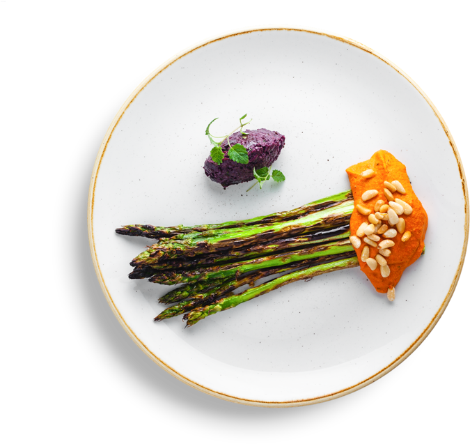 Gourmet Asparagus Dishwith Purée PNG
