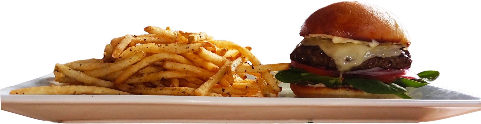Gourmet Burgerand Seasoned Fries PNG