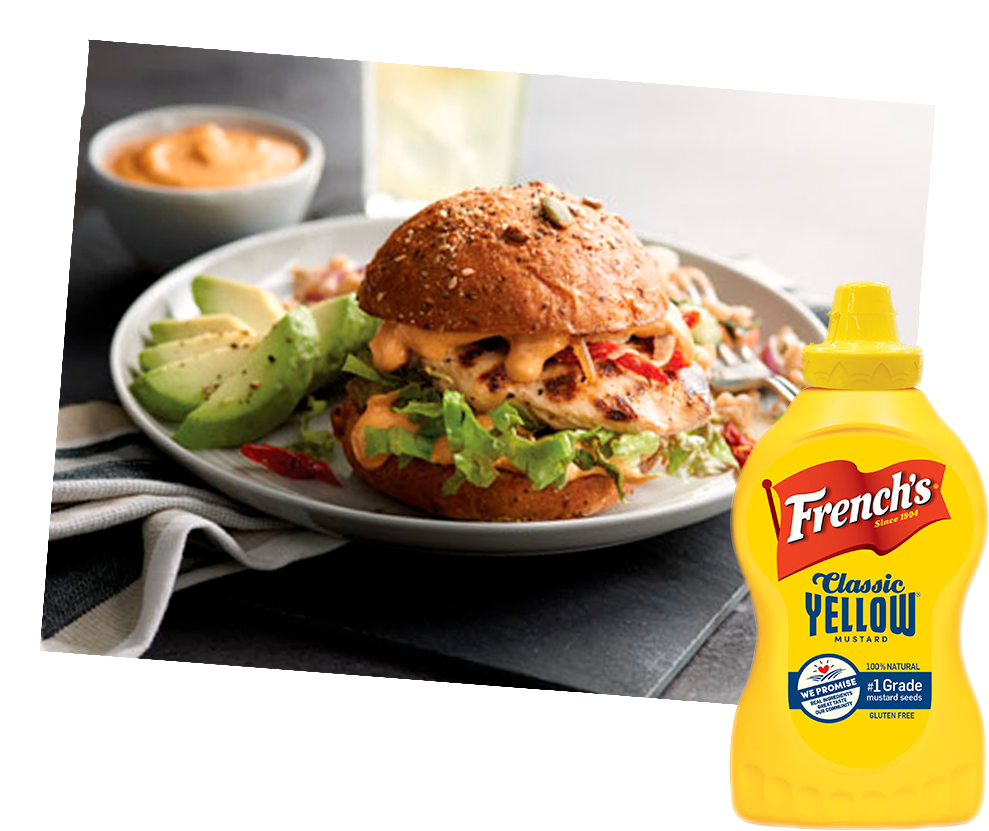 Gourmet Burgerwith Frenchs Mustard PNG