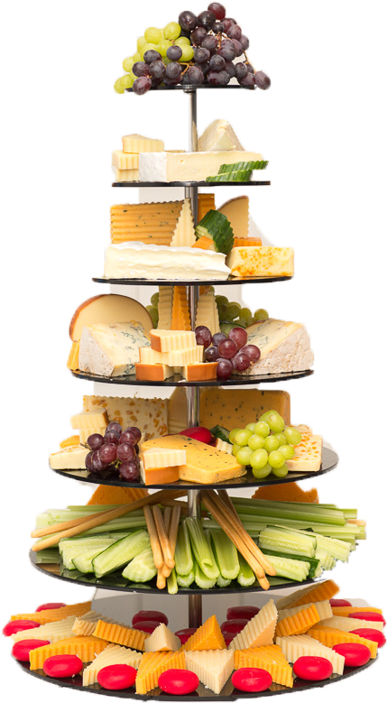 Gourmet Cheese Fruit Tower PNG
