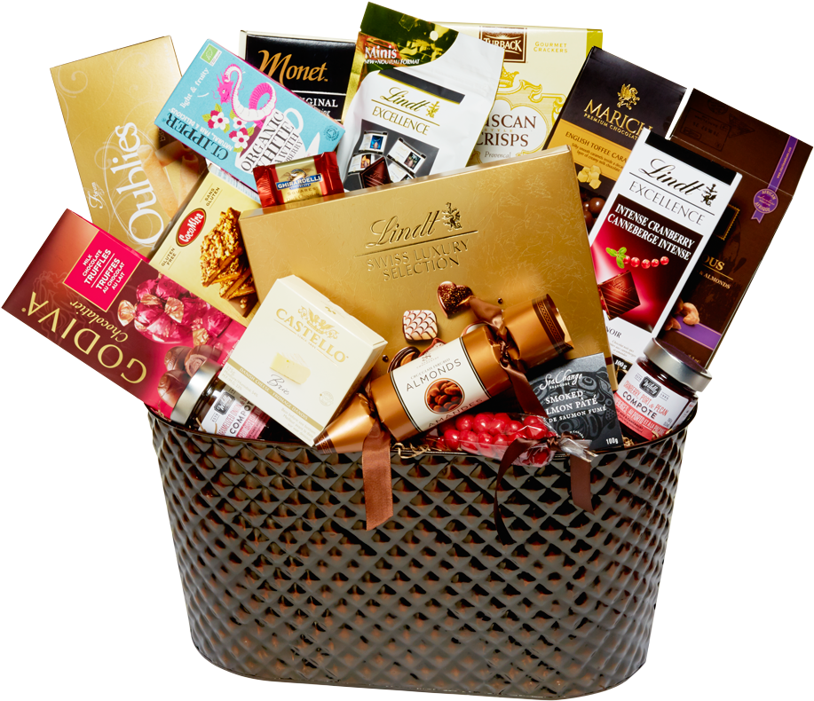 Gourmet Gift Basket Assortment PNG