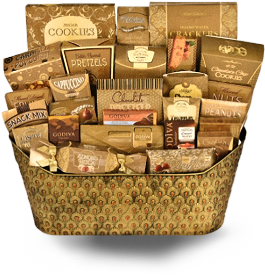 Gourmet Gift Basket Assortment PNG